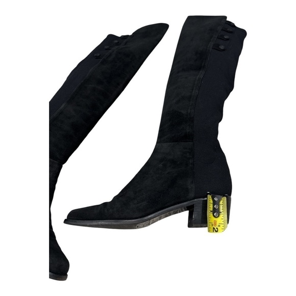 Stuart Weitzman Quebecland Knee High Black Suede Pull Stretch Boot size 7 M - Picture 12 of 14